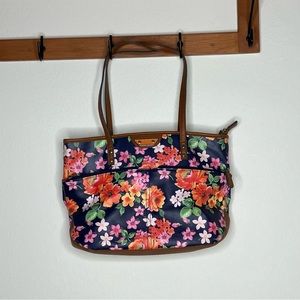 Rossetti Navy Floral Shoulder Bag/Tote